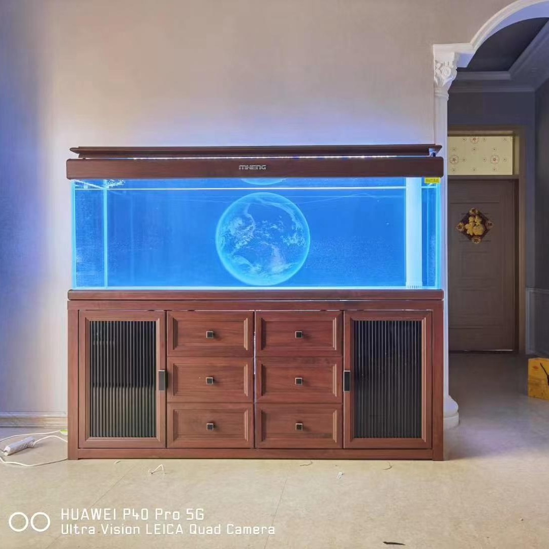 德州鱼缸批发厂家名亨水族家居办公室大型生态水族箱1.8米2米