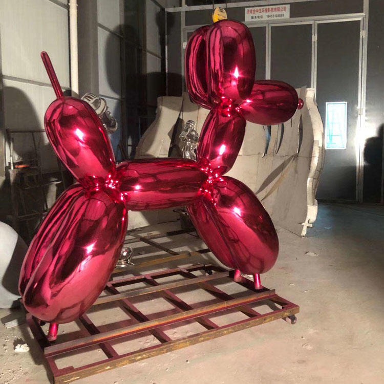 玻璃钢气球狗雕塑 喷镀气球狗雕塑 不锈钢电镀气球狗雕塑摆件 佰盛