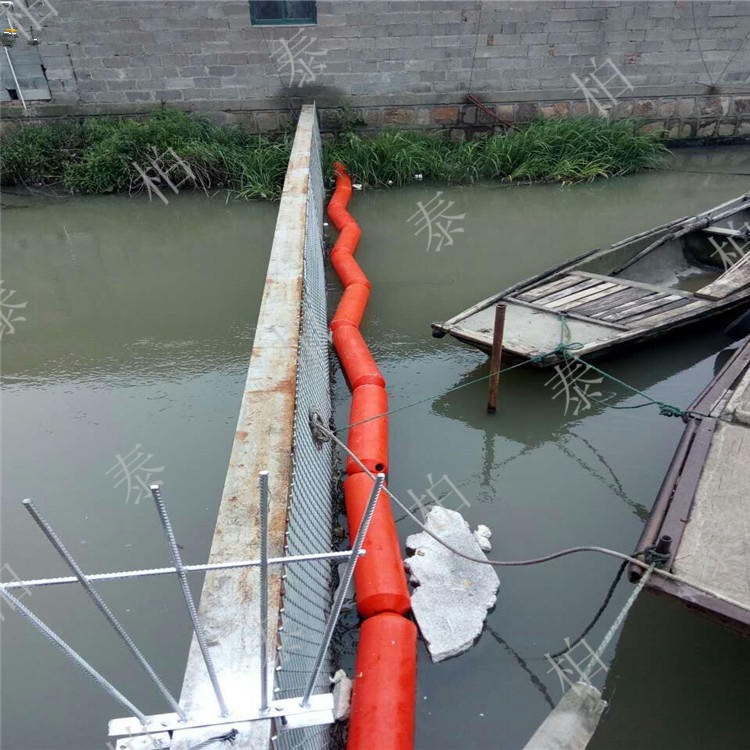 威海内河水面拦漂浮体 升降式河道拦污浮筒规格