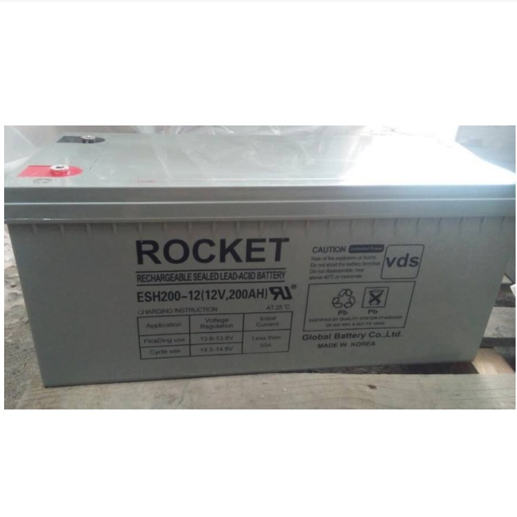 韩国原装火箭蓄电池ES200-12铅酸免维护电池火箭12V200AH储能应急 参考报价