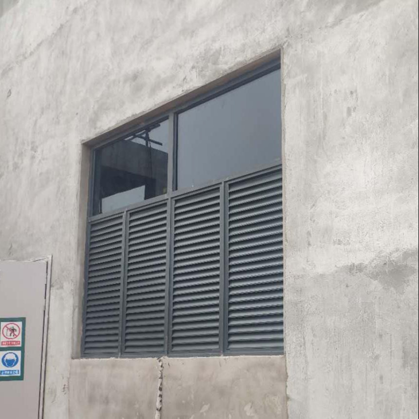 厂家定做 无焊点空调百叶窗 铝合金外墙百叶 铝合金通风百叶窗 铝合金百叶窗图片
