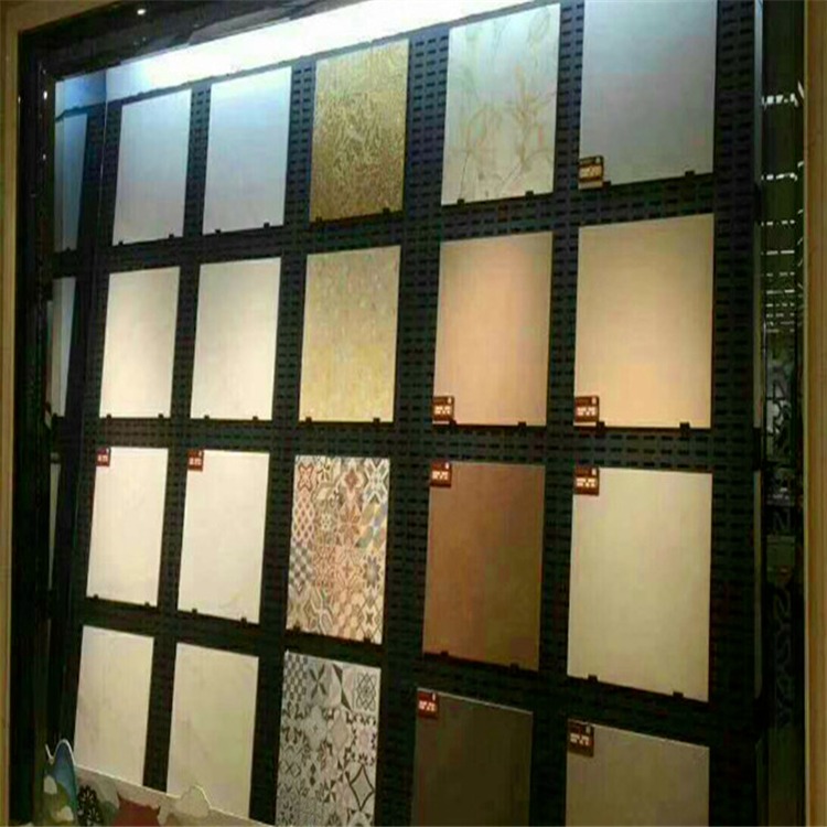 迅鹰黑色瓷砖展架  永州市陶瓷冲孔板  方孔板展板展示架