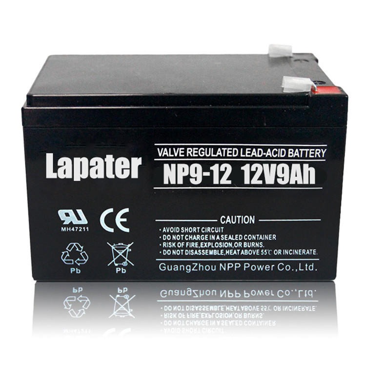 Lapater拉普特蓄电池NP9-12 免维护12V9AH铅酸蓄电池 地摊照明 电动工具 儿童玩具车图片