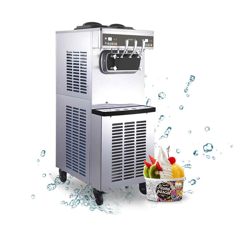 商用冰淇淋机 百世贸S970F冰淇淋机 全自动立式冰淇淋机 三头软冰淇淋机图片