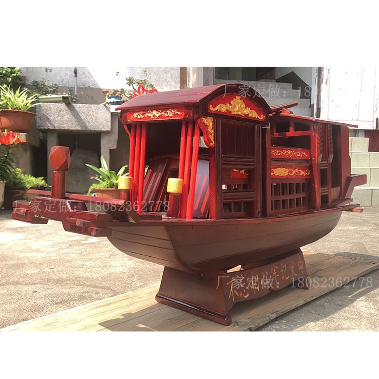 华海木船厂家定制1米南湖红船 嘉兴南湖红船 景观装饰船 展览船