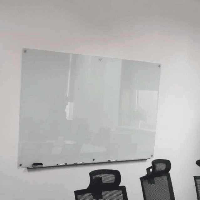会议室专用钢化玻璃白板 装修可以写白板玻璃 磁性玻璃白板报价-优雅乐图片