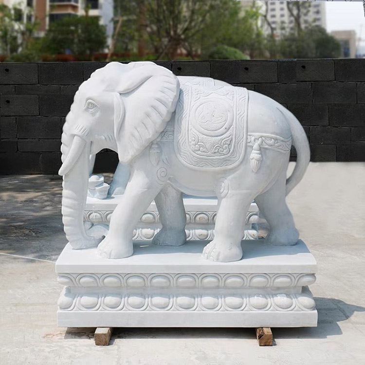 招财石雕大象 雕刻石雕大象 石雕大象定制