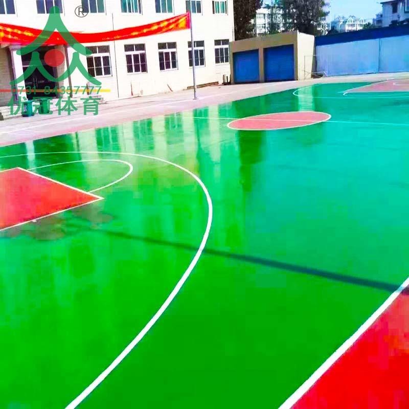优冠 室外运动专用 硅PU篮球场 复合型硅pu球场 水性硅pu球场 篮球场塑胶