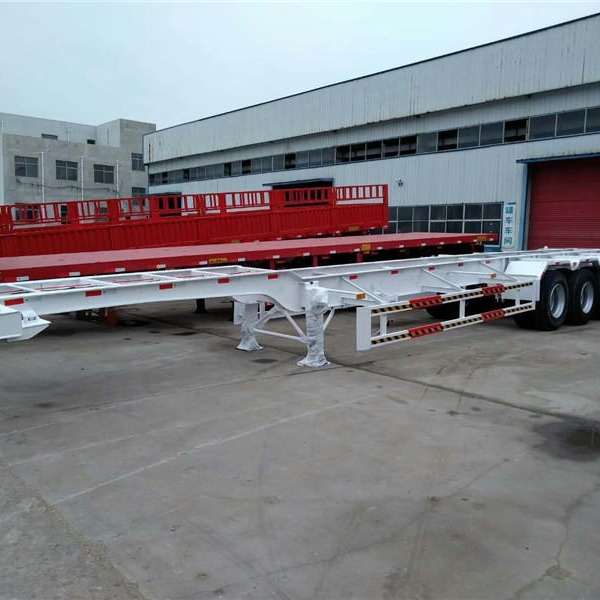 美伦美奂港口散货集装箱的搬运与卸货半挂车集装箱平板自卸车