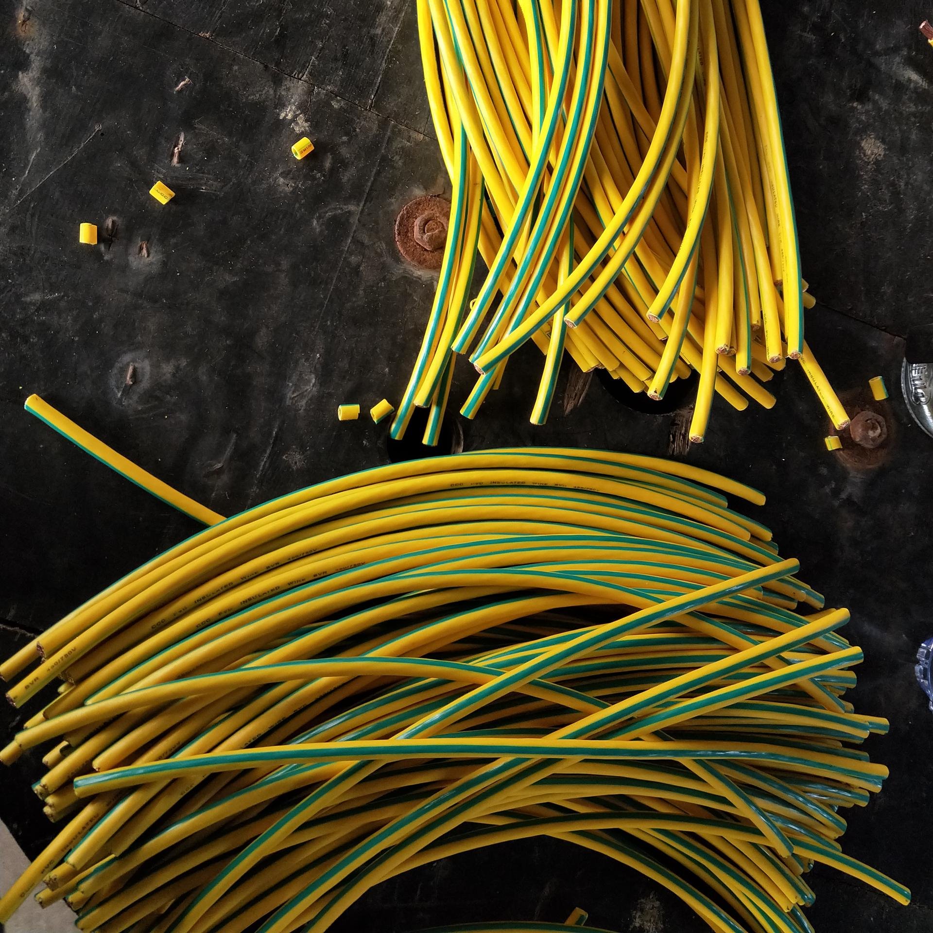 国标单根导体电线 BV4平方工业电缆 单芯接地线 bvr黄绿双色接地线