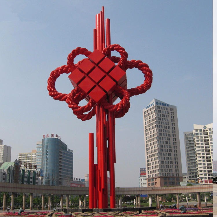 不锈钢中国结雕塑 中国传统文化中国结主题不锈钢雕塑 唐韵园林