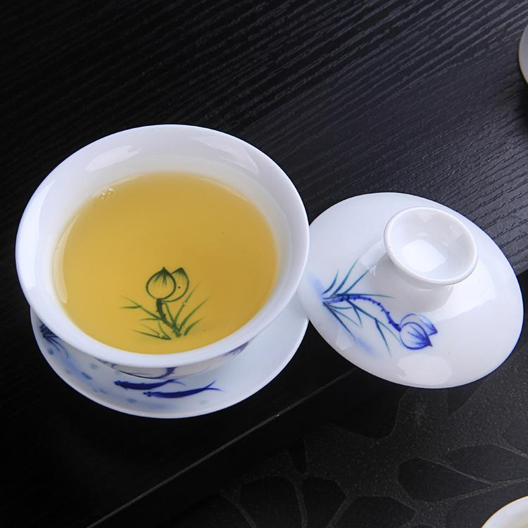 青花瓷茶具品茗杯 薄胎陶瓷手工茶具 陶瓷茶具 亮丽陶瓷