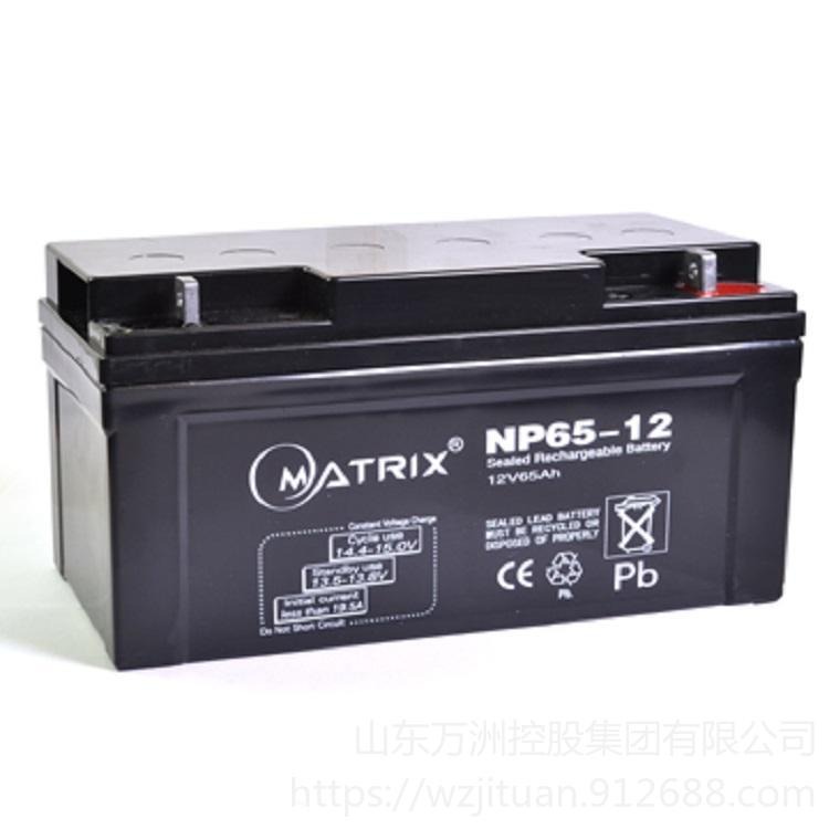 MATRIX矩阵蓄电池NP65-12 矩阵12V65AH 直流屏UPS应急电源专用 铅酸免维护蓄电池图片