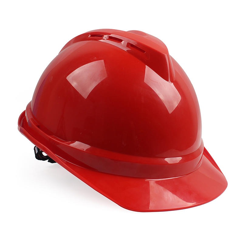 印字 梅思安10146614-L豪华PE红色安全帽一指键帽衬针织布吸汗带D型下颌带 印字