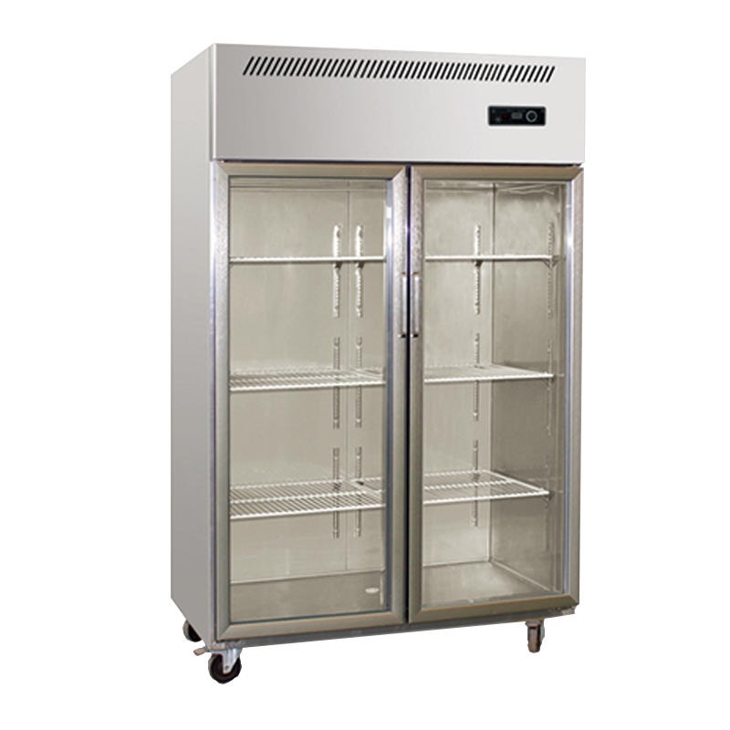 玻璃门展示柜 大双门展示柜 G-12S2-A 冷藏冷冻 一体式 冰箱 大容量存放 食堂厨房工程设计图片