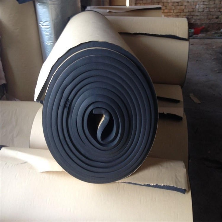 泗水县特价批发橡塑保温板20mmb1级绿米橡塑海绵板隔音隔热不干胶自粘橡塑板
