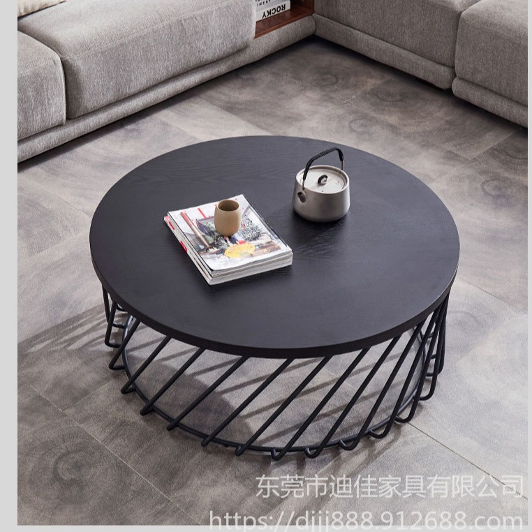 东莞 北欧现代铁艺子母茶几组合   大小户型客厅圆形茶桌    简约高低桌组合