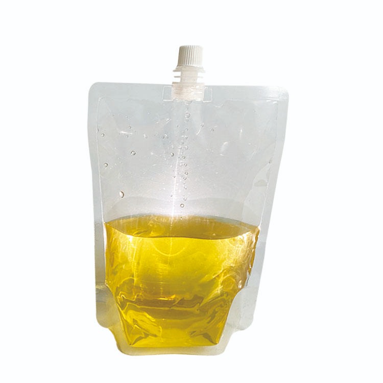亚磊塑业 现货供应液体透明吸嘴袋 斜嘴吸嘴自立袋 中嘴塑料自立袋