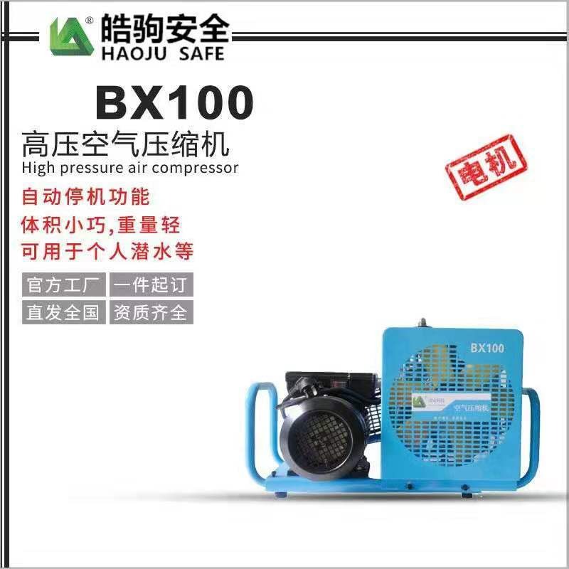BX100皓驹厂家直销空气呼吸器填充泵，100L高压空气压缩机，空气呼吸器充填泵电机，空气压缩机，空气充气泵压缩机