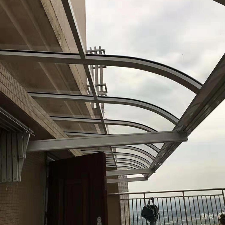 铝合金阳台遮阳雨棚 铝合金耐力板雨棚 铝合金雨棚 铝合金支架雨棚 容易清洁