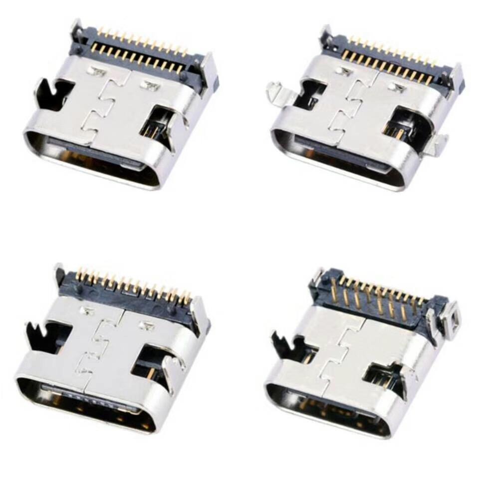type-C型母座单排16PIN单边贴片 四脚DIP 大电流5A 3.1 C type USB