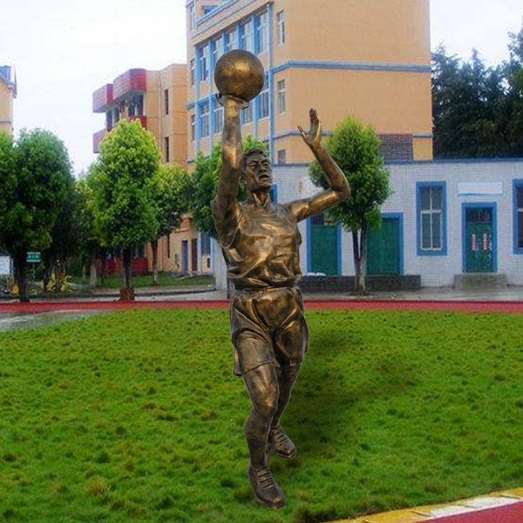 佰盛 铸铜体育雕塑厂家 篮球运动雕塑模型 校园运动人物雕塑雕像 支持定制图片