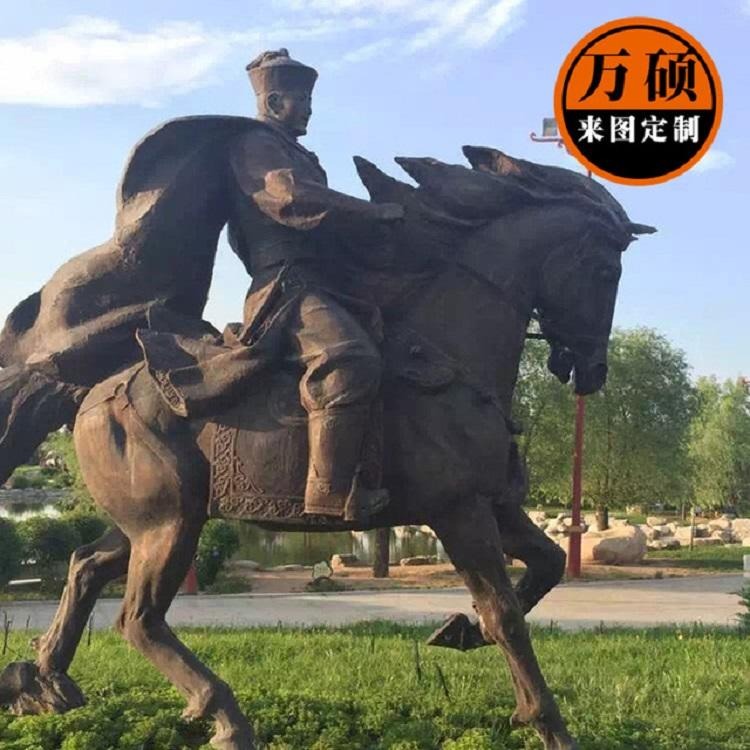 战马铜雕 古代战争题材铜雕 将军士兵骑马打猎铸铜雕塑 万硕图片
