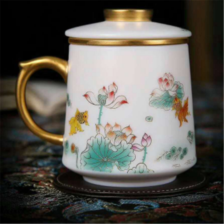 水杯亚光釉礼品杯 办公个人泡茶杯陶瓷杯 亮丽陶瓷