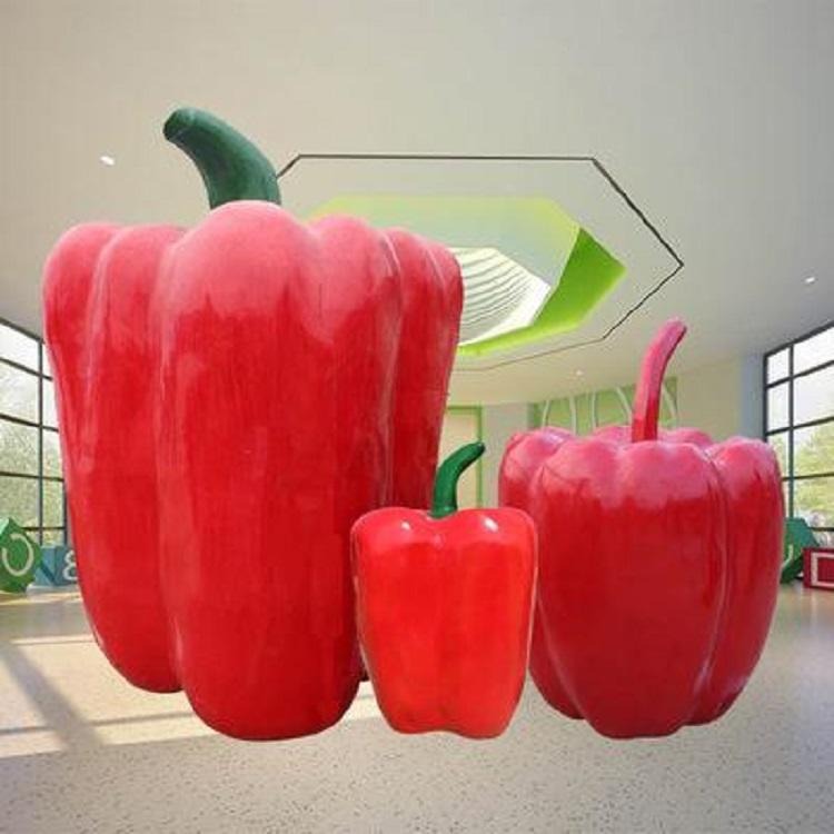 玻璃钢红椒雕塑 果蔬玻璃钢雕塑  万硕图片