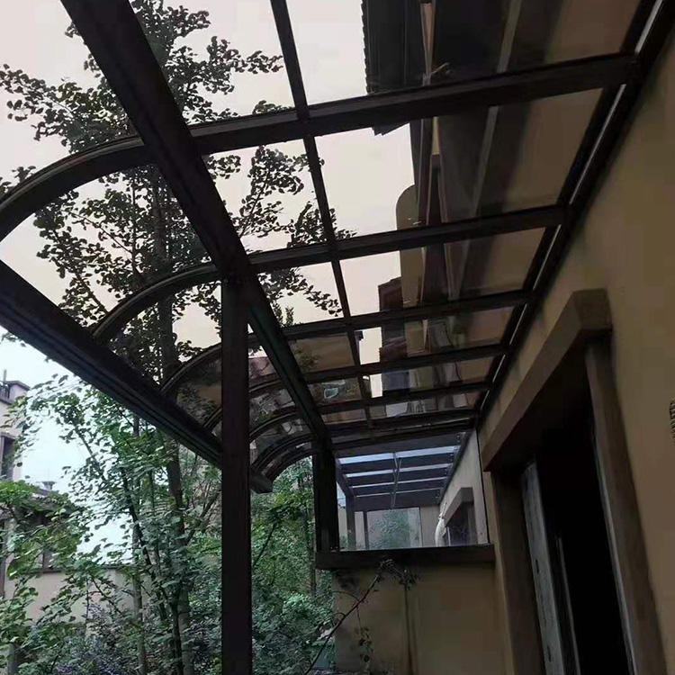 莜歌定制 别墅阳台铝合金雨棚 铝合金遮阳雨棚 加厚铝合金型材雨篷