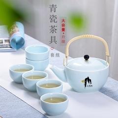 红素7头提梁壶陶瓷茶具套装500件起订不单独零售