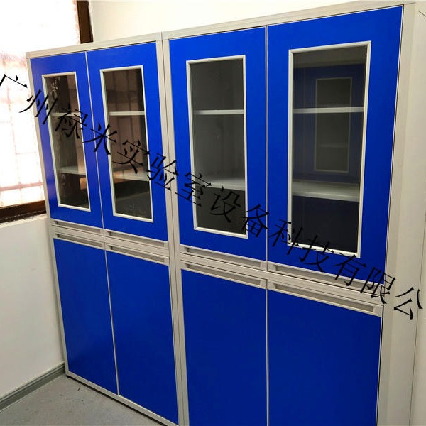 禄米实验室家具 铝木器皿柜 试剂柜 铝木有玻璃四门化学药品柜 LM-QPG1209图片