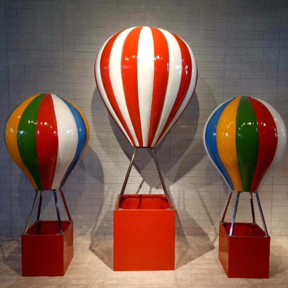 商场美陈装饰玻璃钢热气球雕塑 厂家定制大型仿真热气球模型 唐韵园林图片