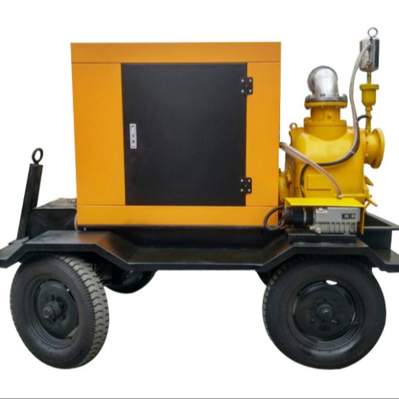 真空辅助拖车式移动泵站  500方8寸柴油机自吸泵 防汛排涝柴油机泵组
