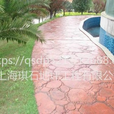 东莞市艺术彩色混泥土路面 压花地坪模具施工