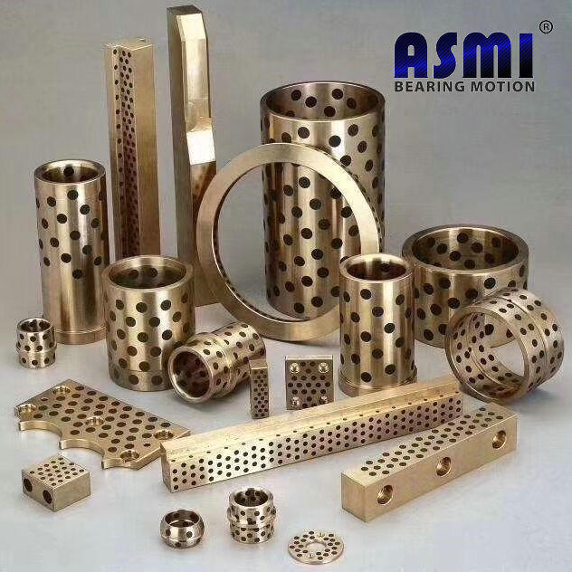 ASMI无油轴承 镶嵌石墨轴承 轴套 铜套 自润滑轴承 耐磨套 耐磨滑轨 铜件  外形尺寸可定制 交货期快 304530