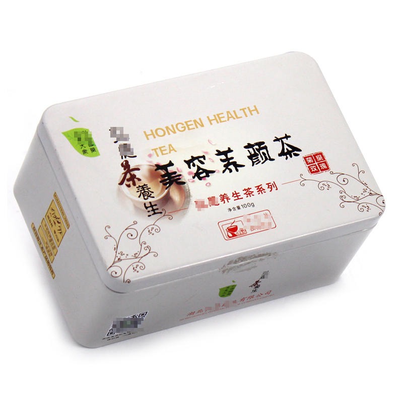 中山制罐 马口铁茶叶罐生产 订做茶叶铁盒 麦氏罐业 长方形养生茶铁盒包装加工图片