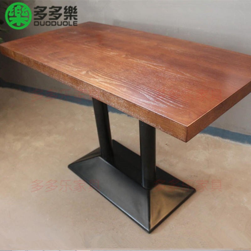 湖北湘菜餐厅桌椅工业风复古主题餐厅桌椅组合西餐厅实木桌椅 实木中餐厅桌椅图片