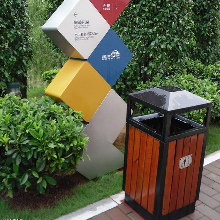 环保塑木垃圾桶厂家 隆胜供应 塑木垃圾桶 户外垃圾桶条 支持全国发货图片
