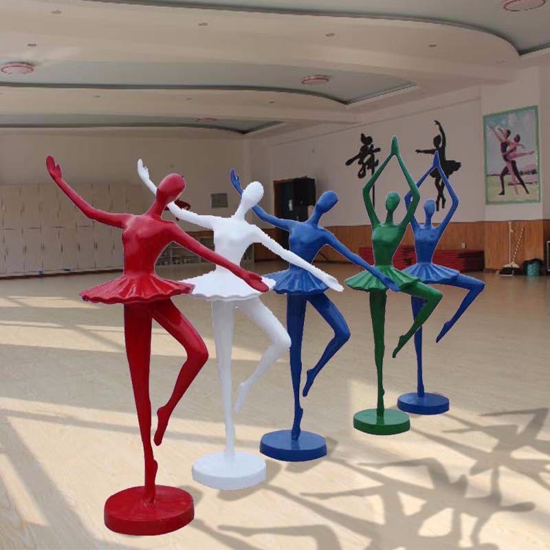 玻璃钢舞蹈人物雕塑 抽象跳舞人物雕塑 芭蕾舞女孩雕塑 唐韵园林图片