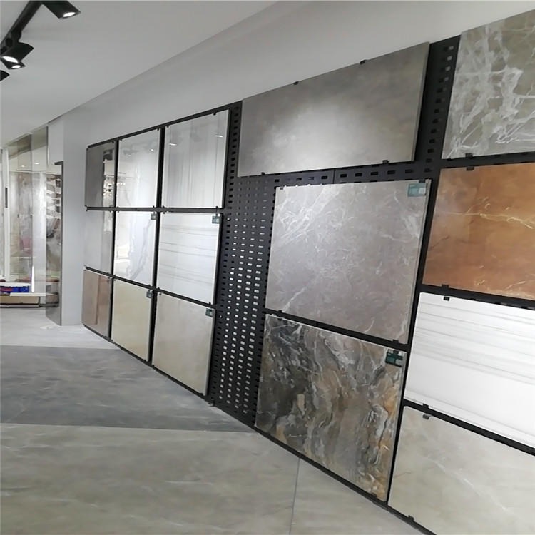迅鹰瓷砖展示货架  地砖网孔板展板  郑州800瓷砖展示挂板