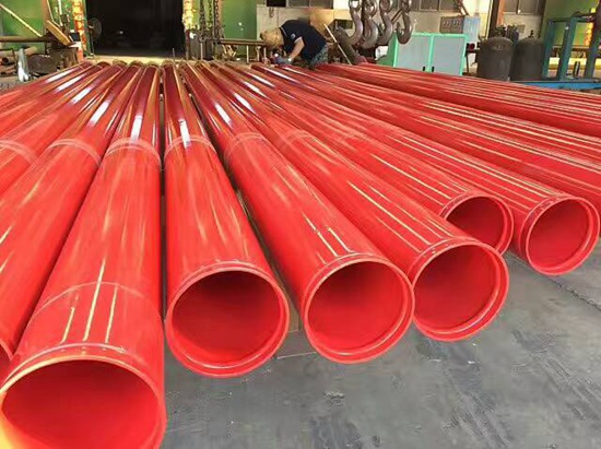 涂塑螺旋焊管 给水涂塑螺旋钢管 红色消防涂塑钢管 电缆保护用涂塑钢管