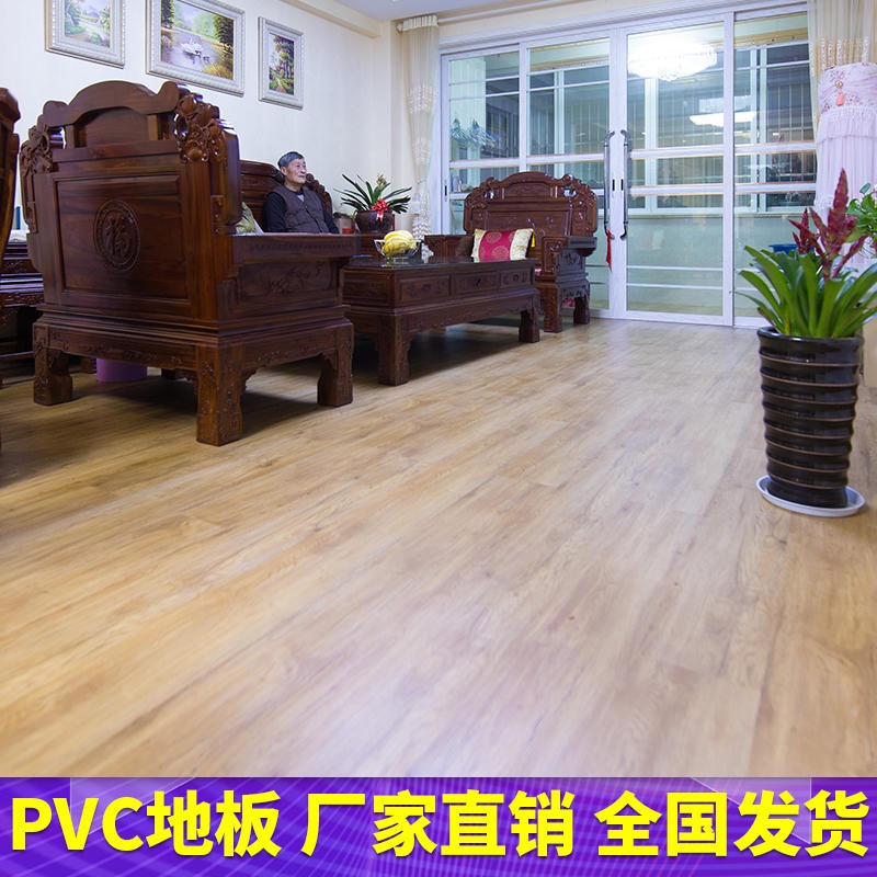 腾方厂家直销PVC石塑地板 毯纹/木纹/石纹PVC石塑片材 拼装石塑地板图片