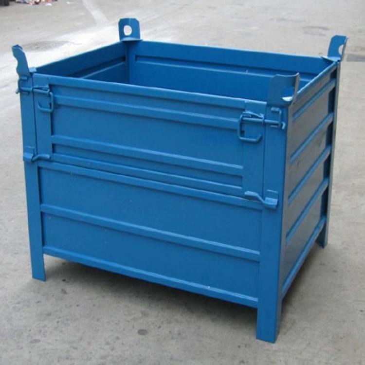 森沃仓储 厂家直供折叠式钢制料箱 物料周转箱 金属钢制料箱