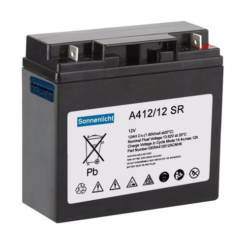 德国阳光蓄电池A412/12SR 德国阳光电池12v12ah 型号报价 原装电池 胶体电池图片