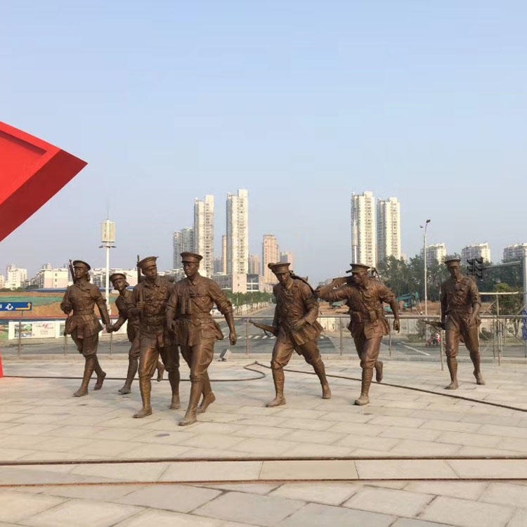 佰盛 玻璃钢八路军群雕群雕 红军抗战人物雕塑 冲锋人物雕塑 支持定做图片