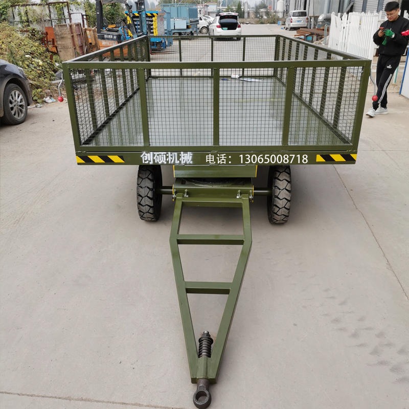 创硕CSPC-5厂区转运平板拖车 四轮移动牵引平板车 载重5吨平板车