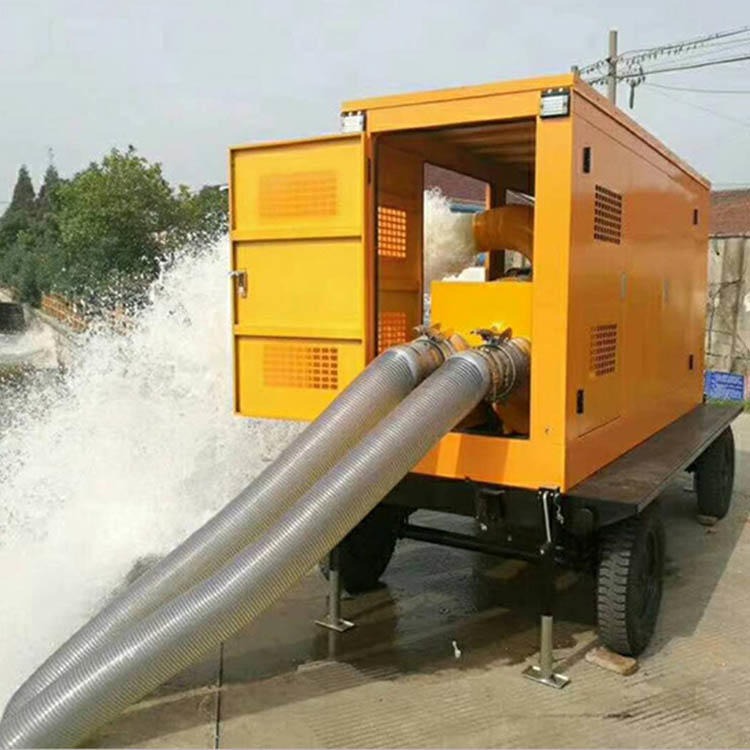 悍博防汛柴油抽水机 移动式柴油水泵 12寸柴油机混流泵图片