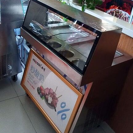浩博炒酸奶机 双锅炒冰机 商用炒冰淇淋炒奶冰激凌卷机双锅极快炒冰粥机图片