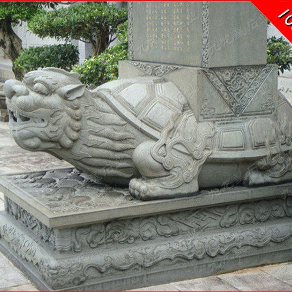 乌龟石雕生产厂家 石材霸下雕塑 石雕龙龟的摆放 九龙星石业